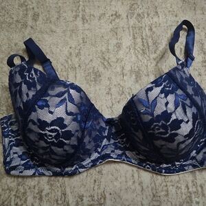 Blue Lace Floral Paramour 36D Bra